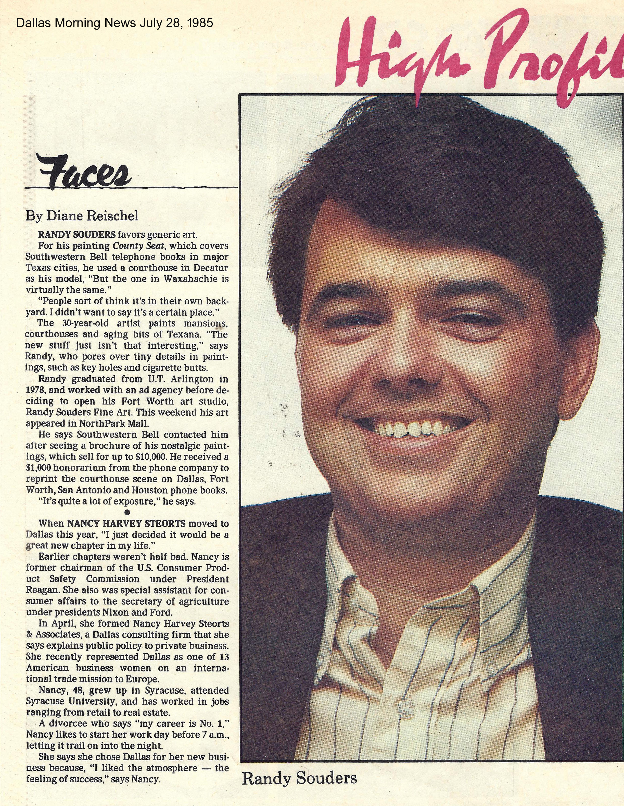 Dallas Morning News High Profile 7-28-1985.jpg (2212903 bytes)
